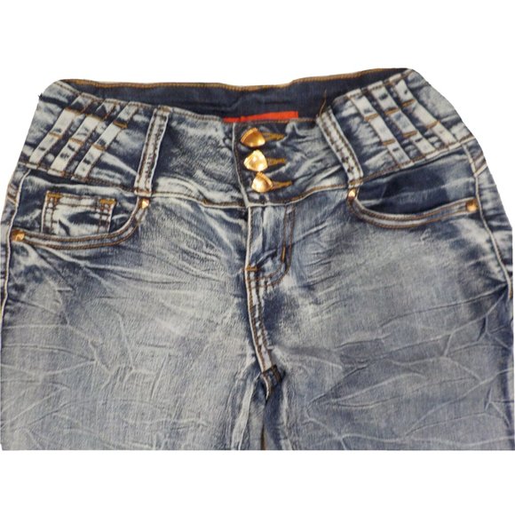 GoGo Star Factory Whiskered Distressed Stretchy Triple Closure Jr Womens 27 x 32 - Picture 3 of 7